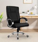 Vergo Swift Ergonomic High Back Premium Leatherette Office Chair with Fixed Armrests, Heavy Duty Metal Base | Home Office Desk Chair, 3 Years Warranty (Black)