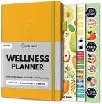 Life & Apples Wellness Planner - Food Journal and Fitness Diary with Daily Gratitude and Meal Planner for Healthy Living and Self-Care - Track Weight Loss Diet and Health Goals - Undated, Yellow