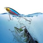 OriGlam Topwater Fishing Lures Floating Lifelike Swimbait, Top Water Fishing Lures Floating Minnow Bass Bait with Propeller Tail for Bass Catfish Trout Pike