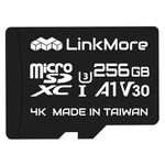 LinkMore 256GB Micro SDXC Card, XV13 Agon Lite, A1, UHS-I, U3, V30, Class 10 Compatible, Read Speed Up to 100 MB/s, Write Speed Up to 70 MB/s, SD Adapter Included