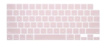 HRH Silicone Keyboard Cover for MacBook 2021 Newest Pro 14 inch M1 Pro/Max Chip A2442 & 2021 Pro 16 inch M1 Pro/Max Chip A2485 Keyboard Cover Protective Skin-Solid Pink