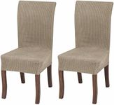 Home Beyond & HB design - Dining Chair Slipcovers - Stretch Washable Removable Chair Protector Covers - (2 Pack, Sand)