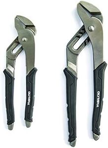 Olympia Tools Set 8 & 12-Inch Tongue and Groove Pliers, Straight Jaw Pliers with Cushion Grip