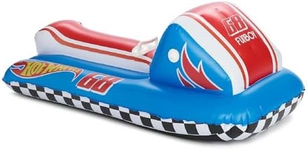FUNBOY & Hot Wheels 50" Kids Inflatable Snow Sled, Blue Skimobile