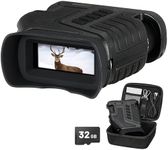 Night Vision Goggles - Nightfox Whisker, Adjustable 1-10x Optical Zoom, 275m Range, Records Video & Audio, USB-Rechargeable, 32GB Memory, Digital Infrared Binoculars for Adults