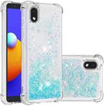 COTDINFOR Compatible with Samsung Galaxy A01 Core Liquid Case Glitter Sparkle Floating Bling Quicksand Flowing Shockproof Phone Cover for Galaxy A01 Core Case TPU Star Blue YBWTLS.