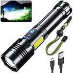 YUSEUB Rechargeable Flashlight 990000 High Lumens, Powerful Led Tactical Flashlights with Zoomable, 7 Modes & COB Lights, IPX7 Waterproof, Brightest Flash Lights for Camping, Emergencies, Dog Walking