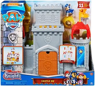 PAW Patrol, Rescue Knights Castle HQ Transforming 11-Piece Playset with Chase and Mini Dragon Draco Action Figures, Kids Toys for Ages 3 and up