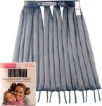 Octocurl Satin Hair Curlers - Heatless Curls Overnight - Headband Curlers for Extra Long Hair (Satin - Black)