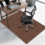 Bolinker Office Chair Mat Carpet Floor Mat Gaming Desk Mat Computer Chair Mat About 47"x 35"TPR Washable Floor Mat Carpet Chair Mat Floor Protector Non Slip Rug Pad Chair Mat for Hardwood Floor（Brown）