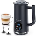 SIMPLETASTE Milk Frother, 4-in-1 Electric Milk Steamer with LED Touch Screen, Automatic Warm and Cold Foam Maker and Milk Warmer for Latte, Cappuccinos, Macchiato