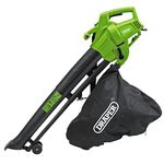 Draper 3000W 3 in 1 Garden Vacuum, Leaf Blower and Shredder Mulcher with Large 35 Litre Collection Bag and Extra Long 12m Cable