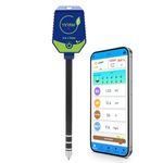 Smart Soil Test Kit, 8-in-1 pH/Moisture/EC/Fertility/Salt/Sunlight Intensity/Air Humidity/Temperature Monitor, pH Meter Hygrometer for Greenhouse Garden Farm, pH Conductivity Meter for Soil Hydroponic