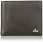 Lacoste Men's Fitzgerald Large Billfold and Coin Wallet, Dark Brown, One Size