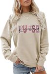 ESIKAH Registered Nurse Sweatshirt RN Emergency Room Nurse Sweatshirt Women Casual Crewneck Pullover Tops Nurse Shirt Gifts, Beige, Small