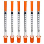 YYDSSHIME 100 Pack 1ml Lab Plastic Tube with 30Ga 8mm(0.3 * 8mm) Multiple Uses Measuring Tools,Individually Sealed