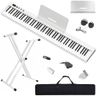 【Pack complet avec support】 Longeye Piano Numérique 88 Touches Clavier Électrique Semi-Lesté Compact et Portable pour Débutants, Sac de Transport, Pupitre, Pédale de Sustain,Blanc(slim-88)