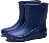 Mens Rain Boots Slip On Non-Slip Rubber Waterproof Ankle Boots Rain Shoes, Blue a, 8