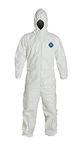 DuPont Road Workers, Unisex Adult TY127S Disposable Elastic Wrist, Ankle & Hood White Tyvek Coverall Suit 1428, Size Large, Sold by The Each