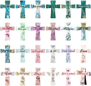 MWOOT Pack 24 Marcapaginas Magnetico con Forma Cruz y Patrón de Mármol, Magnet Bookmarks Cristianos Biblias, Divertidos Regalos Marcadores de Libros Magnéticos para Estudiantes y Profesores(5 * 4cm)