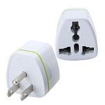 Universal Three-pin Power Travel Plug Adapter - 250V 10A Universal AU UK EU to US AC Power Plug Travel Power Socket Adapter Converter Outlet(White)