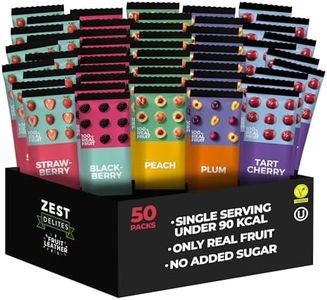 Fruit Snacks by Zest Delites, Fruit Leather, Healthy Snacks for Adults, Dried Fruit Snacks Bulk, Vegan Fruit Bars, Apple-Based, Strawberry, Peach, Blackberry, Plum, Tart Cherry, 0.88 oz x 50