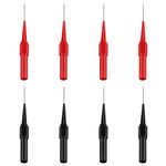 Dadabig 8 PCS Test Probe, Multimeter Probes Copper Test Leads Stainless Steel Needle Probes Silicon Back Probe Pin for Automotive, Telecommunications, Industrial, 4mm Jack Socket, Red and Black