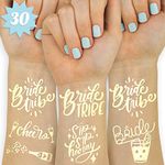 xo, Fetti 30 Bride Tribe Metallic Tattoos | Bachelorette Party Decorations, Bridesmaid Favor + Bride to Be