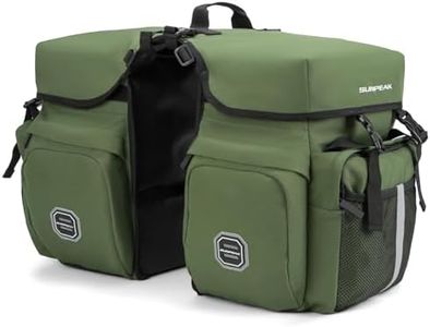 Sunpeak 50L Bike Panniers Bike Rack Pannier in Green with Waterproof Cover bike storage bag bicycle saddle bag bike frame bag bike saddle bag under seat bike rear rack bag