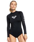 Roxy Women's Rash Guard Whole Hearted UPF 50+Long Sleeve Sun Protection Swim Shirt-Quick Dry Rashguard, Anthracite 22, Large