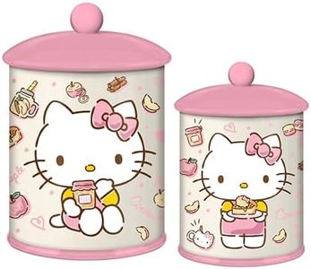 Silver Buffalo Sanrio Hello Kitty Ceramic Canister, 5.5” x 5.5” x 8”
