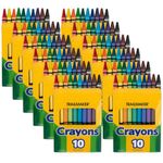 Trail maker Wholesale Bright Wax Coloring Crayons in Bulk - 10 Per Box, 12 Box Bundle Art Set