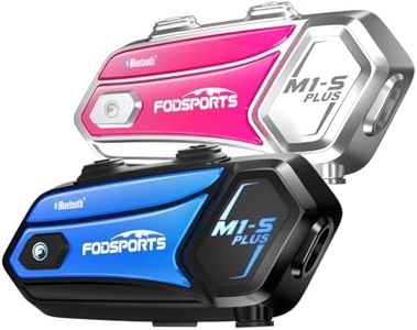 Fodsports M1-S Plus Intercom Moto pour 10 Casques, 2024 Version Améliorée Intercom Moto avec Partage de Musique/Appairage Rapide/Haut-Parleur Fod, 2000M Système de Communication Bluetooth
