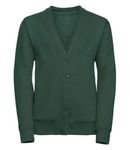 Miss Chief Girls Smart School Cardigan Sweatshirt Uniform Age 3 4 5 6 7 8 9 10 11 12 13 ((30) 9-10yrs, Bottle Green(Dark))