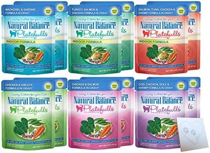 Natural Balance Grain-Free Platefulls Variety Pack Six Flavors: Turkey, Salmon & Chicken, Chicken Giblets, Cod & Sole, Salmon & Tuna, and Mackerel + Pet Paws Notepad - 3 Ounces Each (12 Pouches Total)