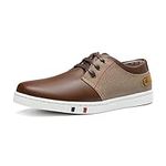 Bruno Marc Men's Fashion Sneakers Canvas Casual Lace-Up Shoes NY-03 Brown Size 11 M US