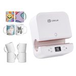 LOKLIK Impress Auto Tumbler Heat Press - Mug Heat Press Machine with 4 Pack Mugs Set & A4 Sublimation Paper, 20 Sheets, 120 GSM - Printmaking Kit, Vinyl Transfer Printing, Auto Shut-Off Craft Printer