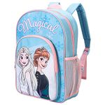 William Lamb Frozen Elsa Anna Kids Premium Backpack School Rucksack Travel Bag Girls with side mesh pocket and front zipped pocket, Multicolour, 36.7cm (height), 26cm (width), 13cm (depth) (02917)