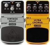 Behringer ULTRA CHORUS UC200 Ultimate Stereo Chorus Effects Pedal & VINTAGE DELAY VD400 Vintage Analog Delay Effects Pedal, White