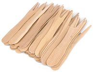 Gmark 3.5" Wooden French Fry Forks 200 ct, Two Prong Wood Fork, Mini Forks Chip Forks, Biodegradable Compostable Birchwood (200pcs/bag) GM1043