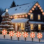 Ultimate Unicorn Christmas Lollipop Pathway Lights for Garden Christmas Decoration Red and White,10 LED String Path Sidewalk Lights with Stakes for Outdoor Lawn, Garden, Yard, Sidewalk, BW-C9-A1-1-10