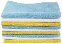 AmazonBasics Blue and Yellow Microfiber Cleaning Cloth,Multicolor, 24-Pack