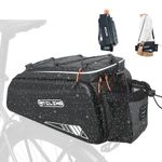 NDakter Bike Bags for Bicycle Rear Rack-Waterproof 3 in 1 Ebikes Trunk Bag, Reflective Electric Bike Saddle Panniers with Shoulder Strap (10L EVA Hard Shell)
