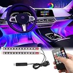 Car LED Lights Interior,24 Led Car Interior Lights,Multi Color Interior Car Lights,Car Strip Light Under Dash Lighting Kit with Sound Active Function and USB Port,Car Atmosphere Lights for Car,Truck