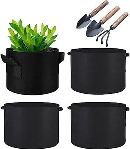 4-Pack 20 Gallon Plant Grow Bags, Fabric Aeration Pots Container for Nursery Garden and Planting Grow, Come with 3Pcs Bonsai Tool Set
