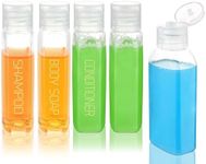 Cosywell Travel Bottles for Toiletries Plastic Squeeze Bottles 5pcs 2 oz TSA Approved Travel Size Containers Refillable Cosmetic Containers Kit Leak proof Shampoo Conditioner Travel Essentials