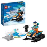 LEGO City Arctic Explorer Snowmobile Toy for Kids 5+ Year Old, Vehicle Construction Set with Seal Figures and Explorer Minifigure, Small Gift Idea 60376