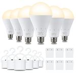 DABAOLUM 6 Pack Rechargeable Emergency Light Bulbs, Battery Powered LED Light Bulb 3000K Warm E26 120 Volt 9W 60W Equivalent with 1200mAh for Home Power Outage Camping Hurricane