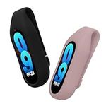 kwmobile 2x Clip Holders Compatible with Xiaomi Mi Band 10/9 / 8 - Clip-On Holder Replacement Set - Black/Dark Rose