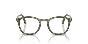 Persol Unisex's Po3007v Prescription Eyewear Frames, Olive Transparent Green/Demo Lens, 52 mm